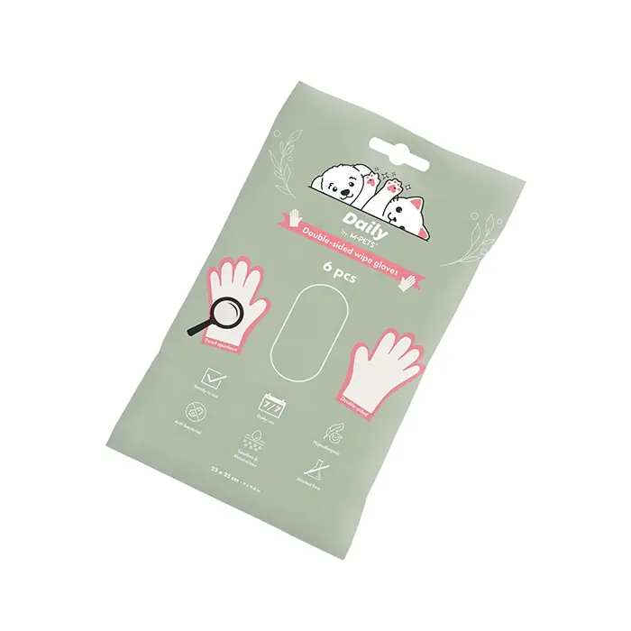 M-Pets Daily Çift Taraflı Günlük Temizleme Eldiveni 6lı