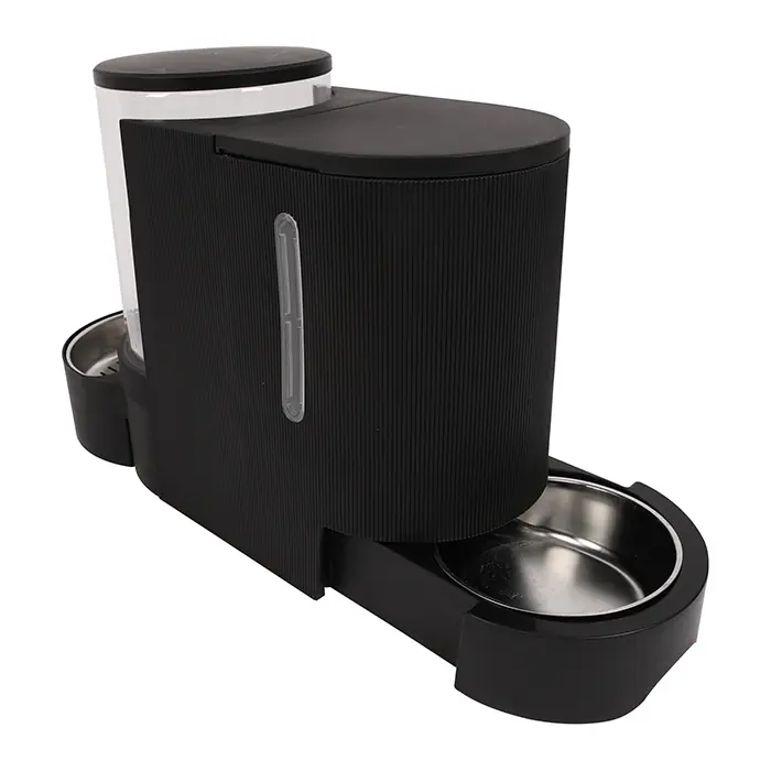 M-PETS Duplo Hazneli Mama 2,65 kg ve Su Kabı 6 Litre Siyah