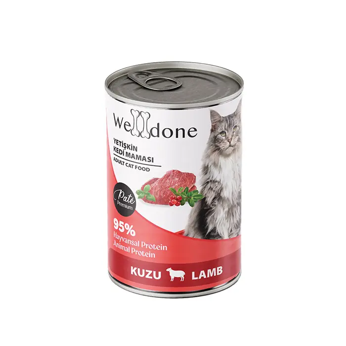 Welldone Kuzulu Yetişkin Kedi Konservesi 400gr