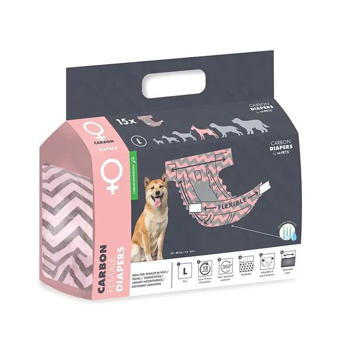 M-Pets Carbonlu Diapers Dişi Köpekler İçin Külot Large 15li