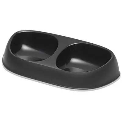Moderna Sensibowl İki Hazneli Kedi Mama Kabı 2x200 ml Siyah