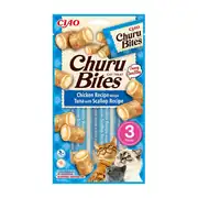 CIAO Churu Bites Tavuk Sargılı, Deniz Taraklı ve Ton Balıklı Kedi Ödül Maması 3x10gr 1