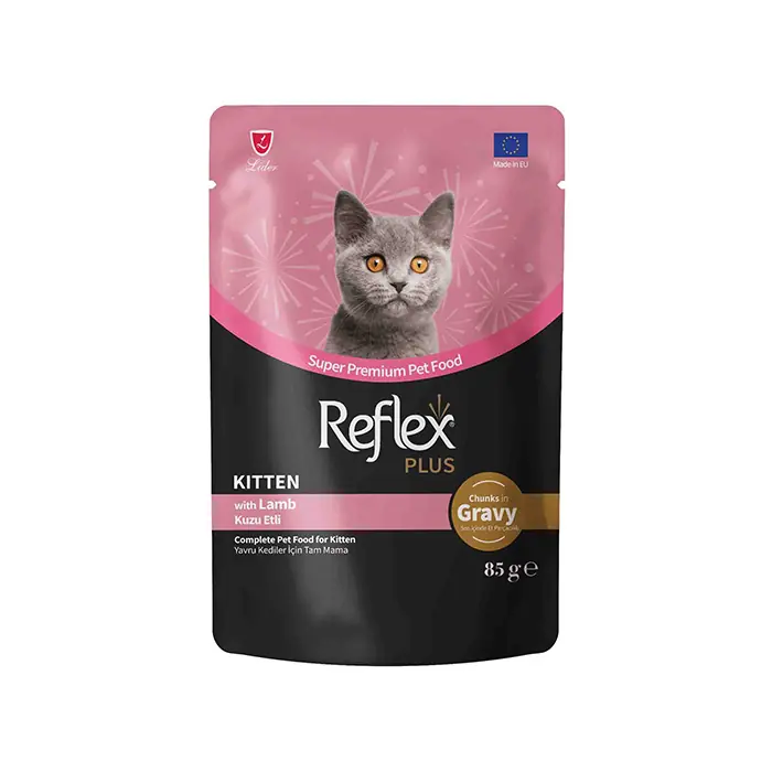 Reflex Plus Sos İçinde Et Parçacıklı Kuzu Etli Yavru Kedi Yaş Maması 85gr