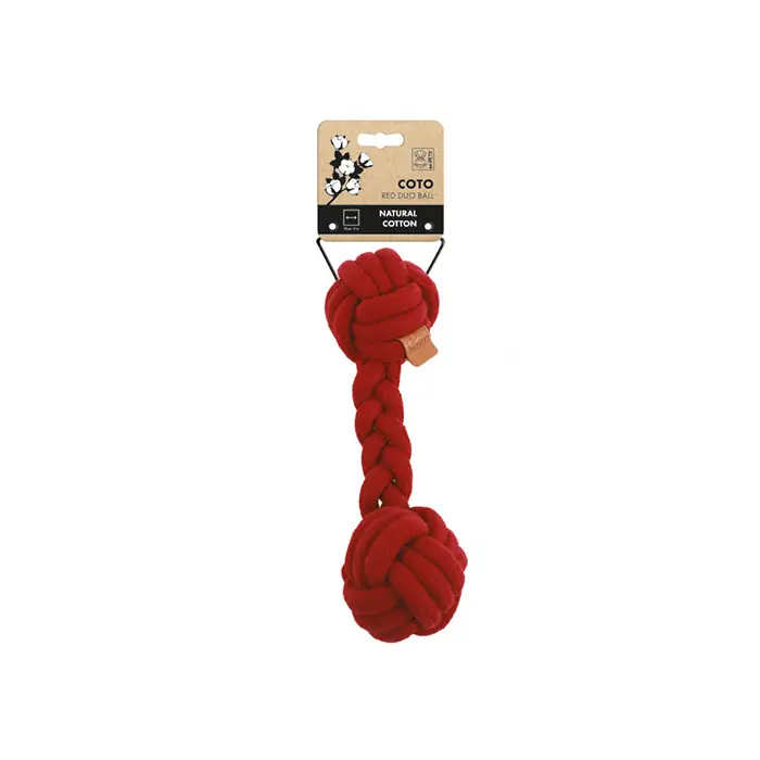 M-PETS COTO Red Duo Ball Örgü Köpek Oyuncağı 28cm