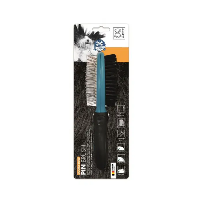 M-PETS Pin Brush Çift Taraflı Köpek Fırçası 7,5x23cm
