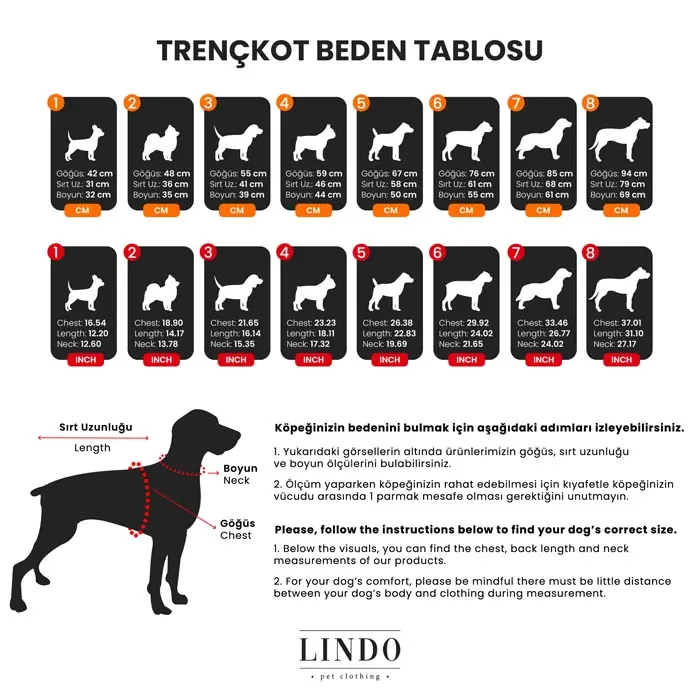 Lindo Trenchkot Black Su Geçirmez Köpek Yağmurluğu