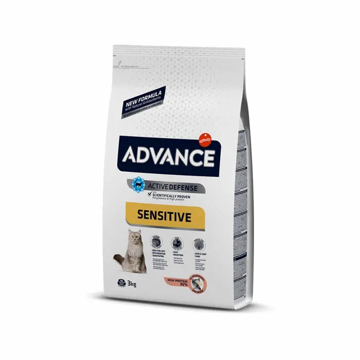 Advance Sensitive Somonlu Yetişkin Kedi Maması 3 Kg