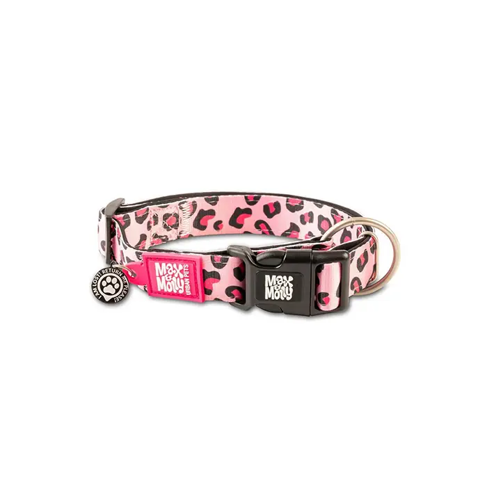 Max & Molly Leopard Pink Smart ID Köpek Boyun Tasması XSmall