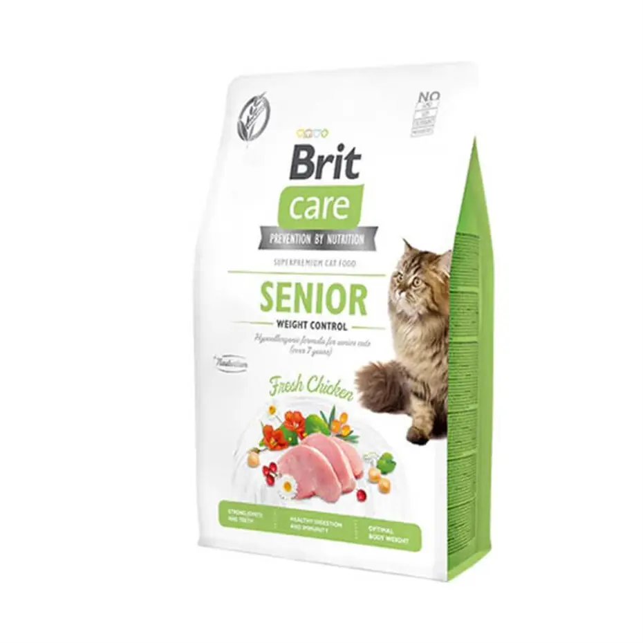 Brit Care Senior Hypo-Allergenic Kilo Kontrolü için Tahılsız Yaşlı Kedi Maması 2kg