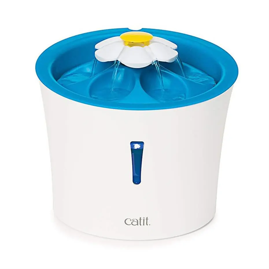 Catit Kediler için 2.0 Plastik Çiçek Tasarımlı Otomatik Işıklı Su Kabı 3 Lt