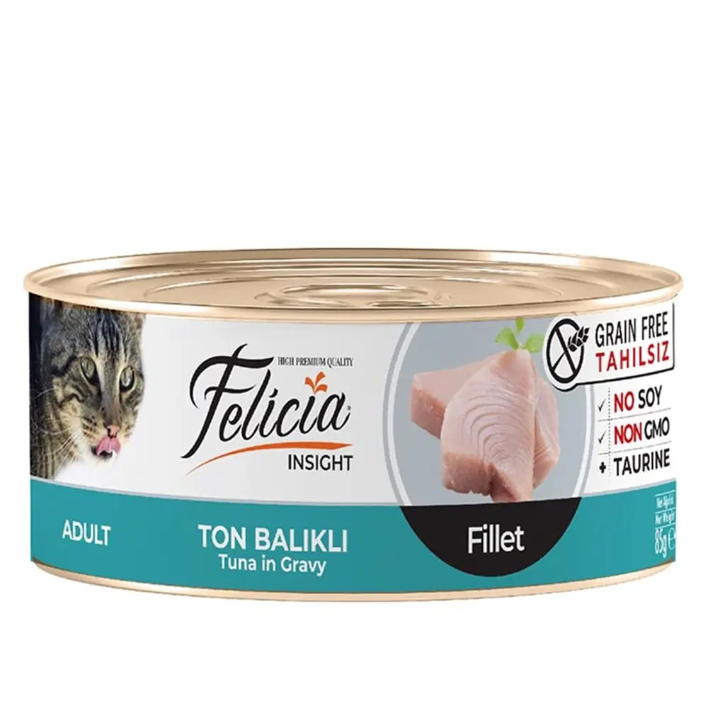 Felicia Tahılsız Gravy Ton Balıklı Fileto Yetişkin Kedi Konservesi 85 gr