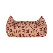 Pet Comfort Uniform Bej-Bordo Köpek Yatağı Medium 70x60cm 3