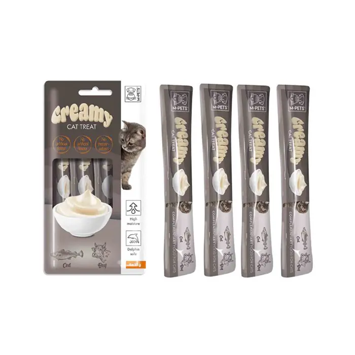 M-Pets Morina Balıklı ve Biftekli Sıvı Kedi Ödülü 4x15gr