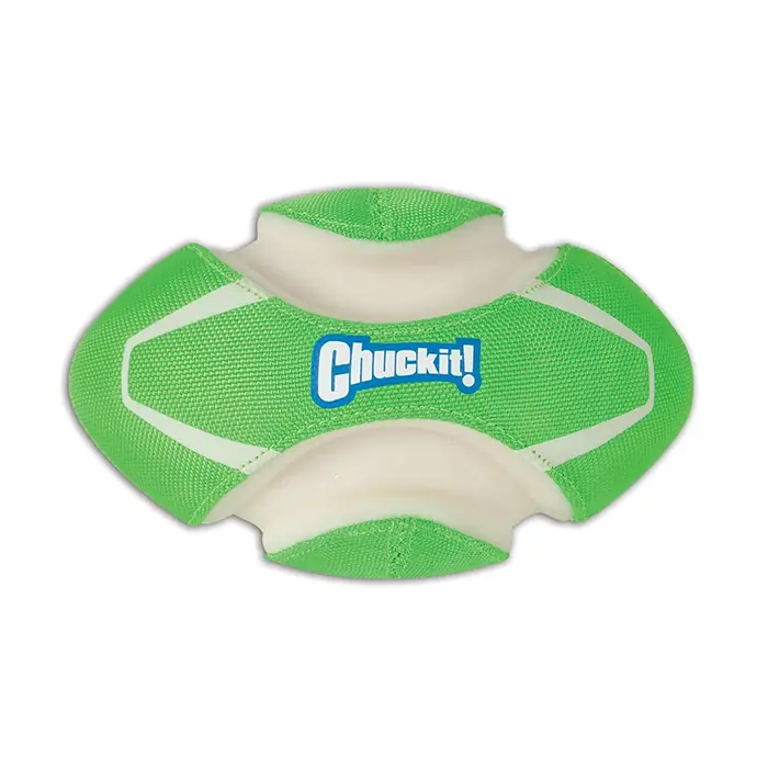 Chuckit! Max Glow Dayanıklı Kanvas Kauçuk Futbol Topu Köpek Oyuncağı Yeşil