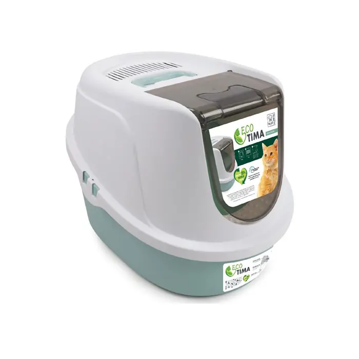 M-PETS Eco Tima Kapalı Kedi Tuvaleti Sea Green 40x38x53cm