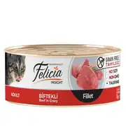 Felicia Tahılsız Gravy Biftek Fileto Yetişkin Kedi Konservesi 85 gr 1