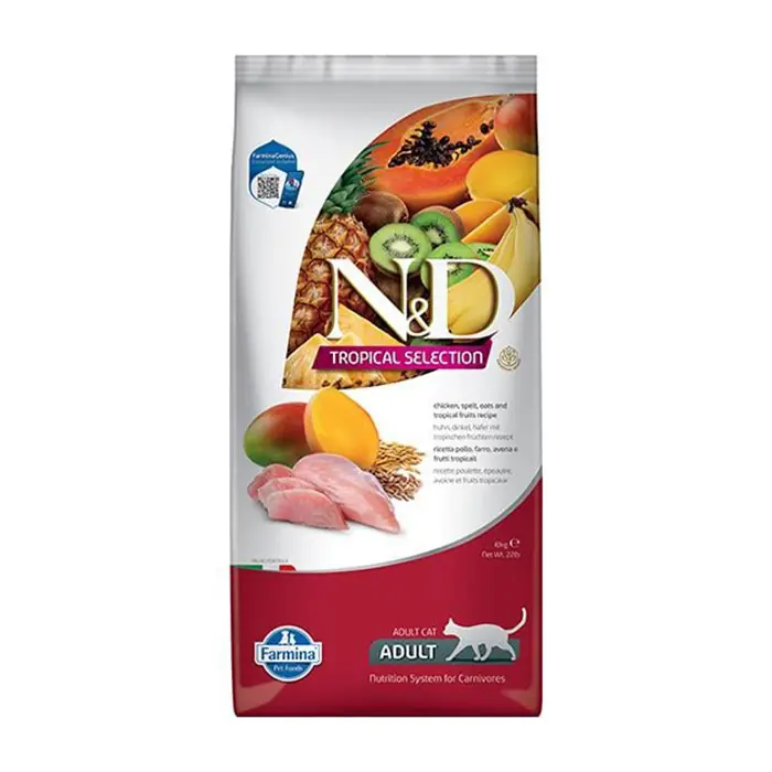 N&D Tropical Selection Tavuklu ve Tropikal Meyveli Yetişkin Kedi Maması 10kg