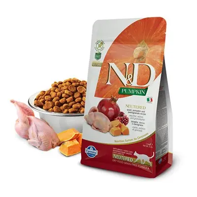 N&D Balkabaklı Bıldırcın Etli-Narlı Tahılsız Kısırlaştırılmış Kedi Maması 1.5 Kg