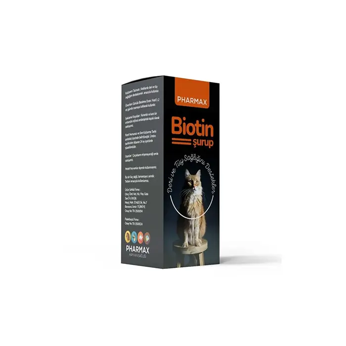 Pharmax Kediler İçin Deri ve Tüy Bakımı Biotin Şurup 40 ml