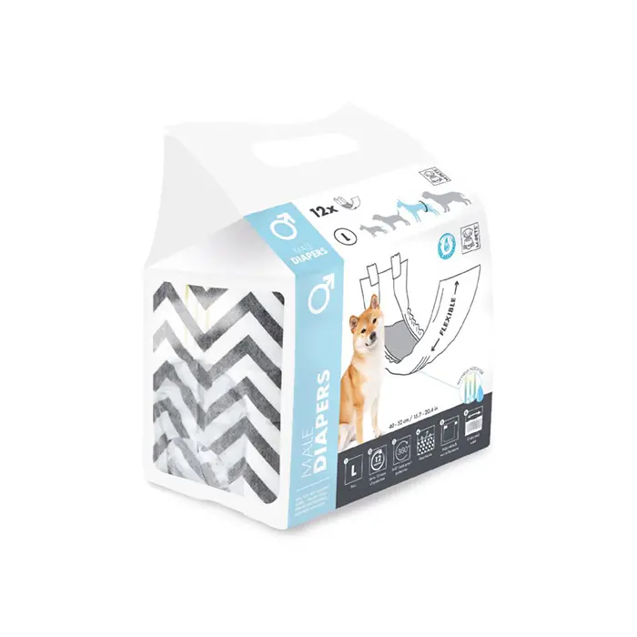 M-PETS Diapers Erkek Köpek Külodu Large 12 Adet