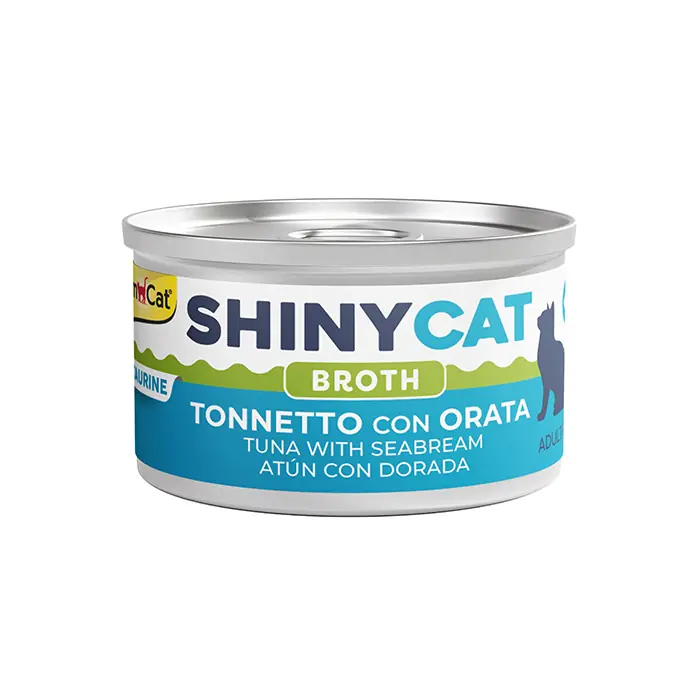 Gimcat New Shinycat Broth Çipuralı-Ton Balıklı Kedi Konservesi 70gr