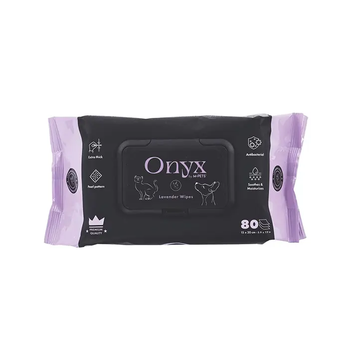 M-Pets Onyx Lavanta Kokulu Kedi Köpek Temizleme Mendili 80li