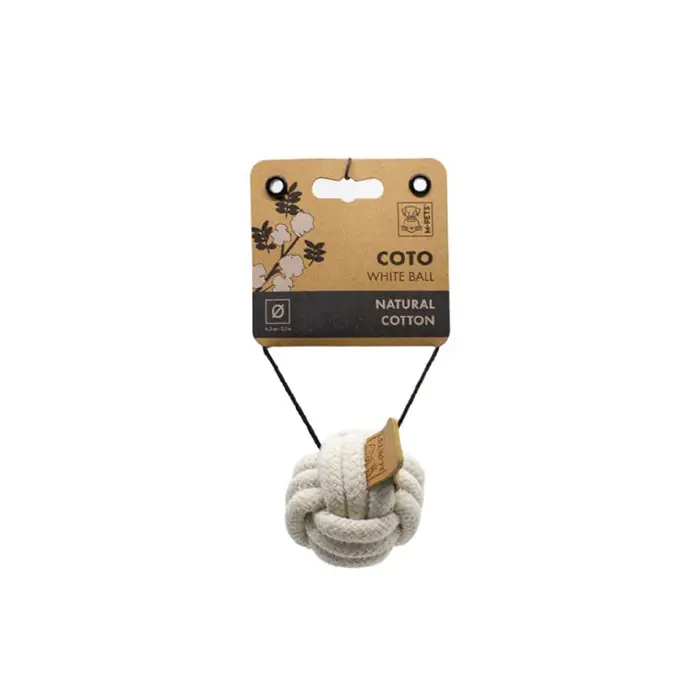 M-PETS Coto Örgü Top Köpek Oyuncağı 9,5cm Beyaz