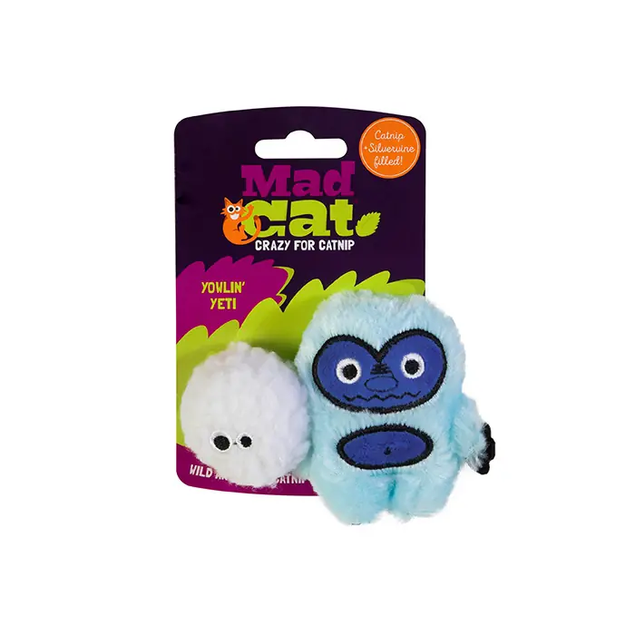 Mad Cat Yowlin Yeti Kedi Otlu ve Matatabili 2'li Kedi Oyuncağı