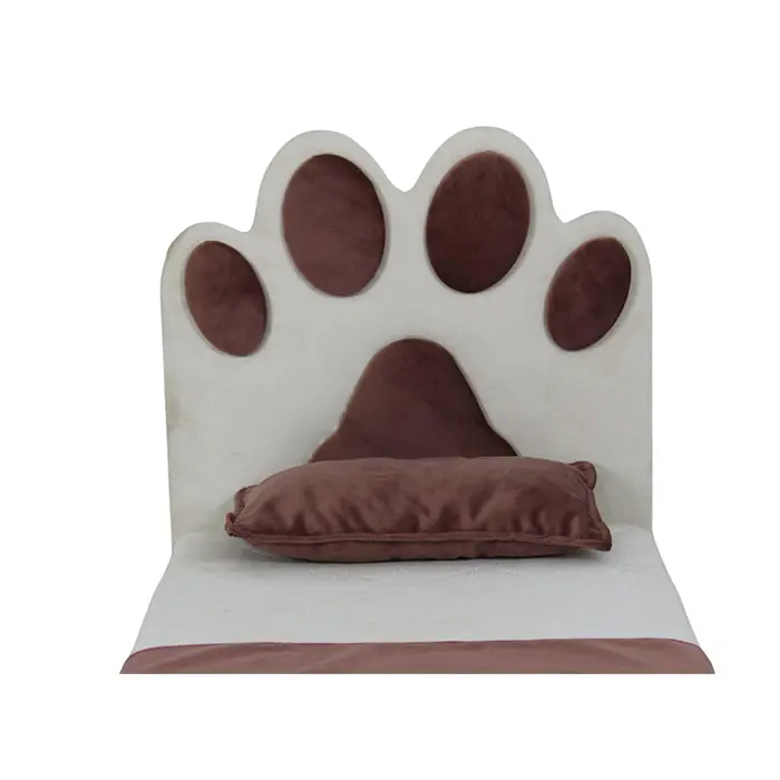 Lotus Kedi-Köpek Pudra Pati Desenli Bazalı Yatak 60x90Cm