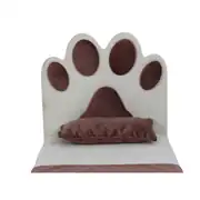 Lotus Kedi-Köpek Pudra Pati Desenli Bazalı Yatak 60x90Cm 3