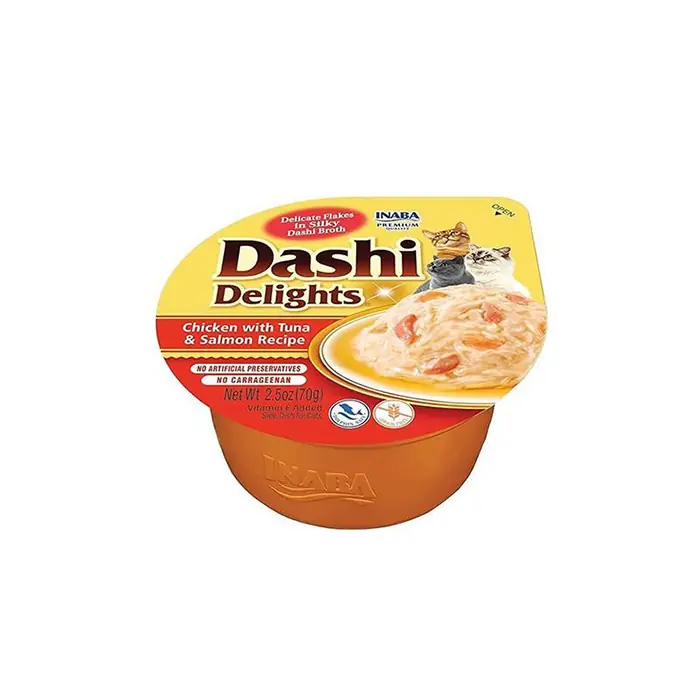 CIAO Dashi Delights Tavuklu Somonlu ve Ton Balıklı Kedi Çorbası 70gr