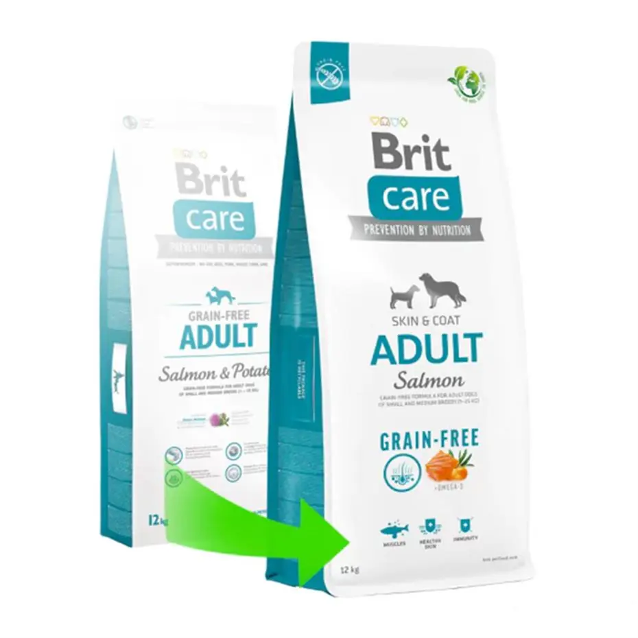 Brit Care Skin-Coat Tüm Irklar için Somonlu Tahılsız Yetişkin Köpek Maması 12kg