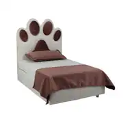 Lotus Kedi-Köpek Pudra Pati Desenli Bazalı Yatak 60x90Cm 1