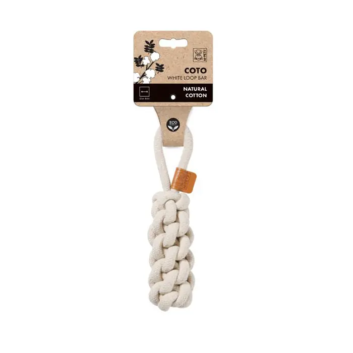 M-PETS Coto Loop Bar Örgü Köpek Oyuncağı 22cm Beyaz