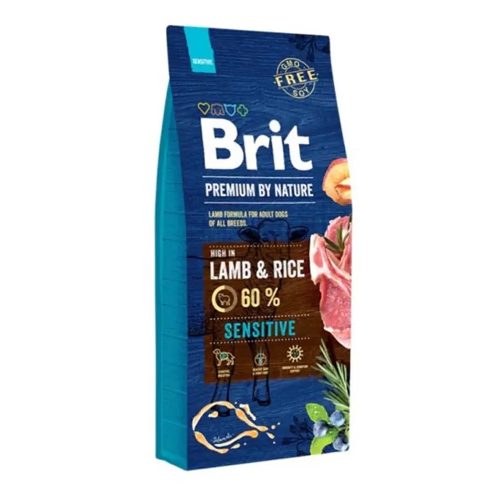 Brit Premium Nature Sensitive Kuzulu ve Pirinçli Yetişkin Köpek Maması 15 Kg