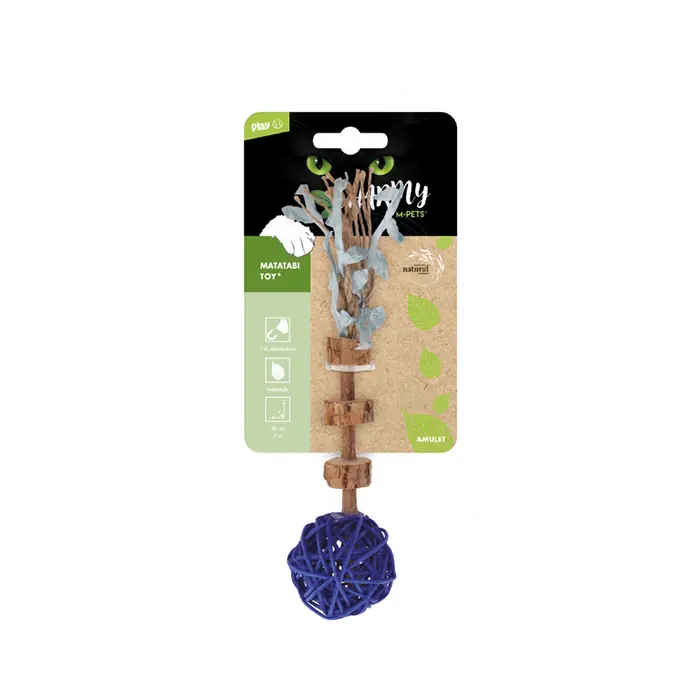 M-PETS Charmy Amulet Matatabi Kedi Oyuncağı Mavi