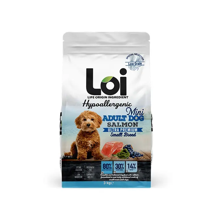 Loi Somon Balıklı Mini Irk Yetişkin Köpek Maması 3Kg