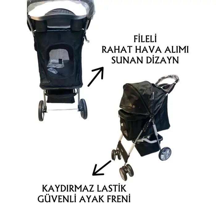 Tommy Evcil Hayvan Taşıma Puseti 82x46x99cm Siyah