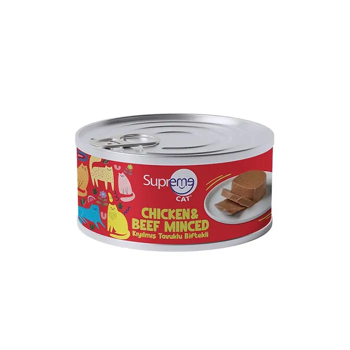 Supreme Kıyılmış Tavuk-Biftek Kedi Yaş Maması 85gr
