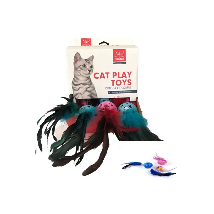 Nunbell İki Tarafı Tüylü Top Kedi Oyuncağı