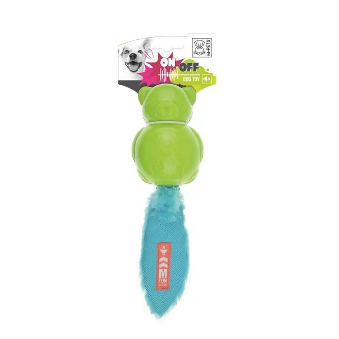 M-PETS On-Off Teddy Kauçuk Mavi Yeşil Köpek Oyuncağı