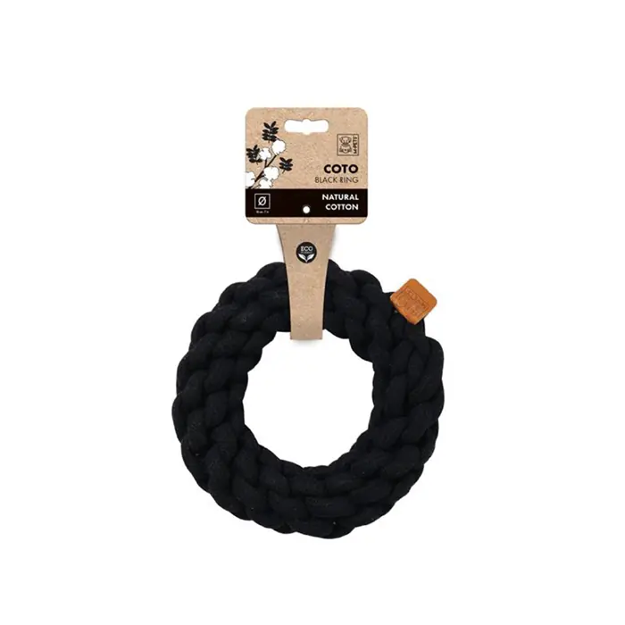 M-PETS Coto Örgü Halka Köpek Oyuncağı 18cm Siyah