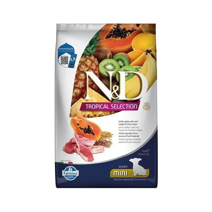 N&D Tropical Selection Kuzu Etli ve Tropikal Meyveli Mini Irk Yavru Köpek Maması 5kg