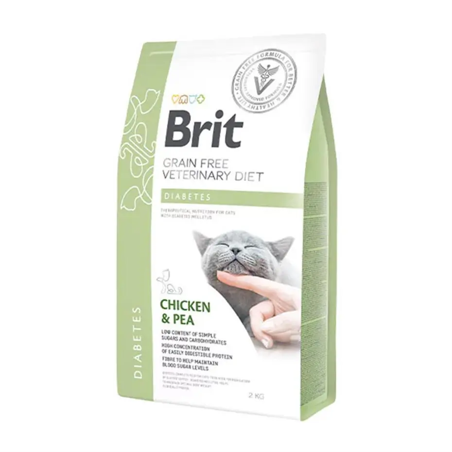 Brit Veterinary Diet Diabetes Diyabet Hastalığı olan Kediler için Tahılsız Kedi Maması 2 kg