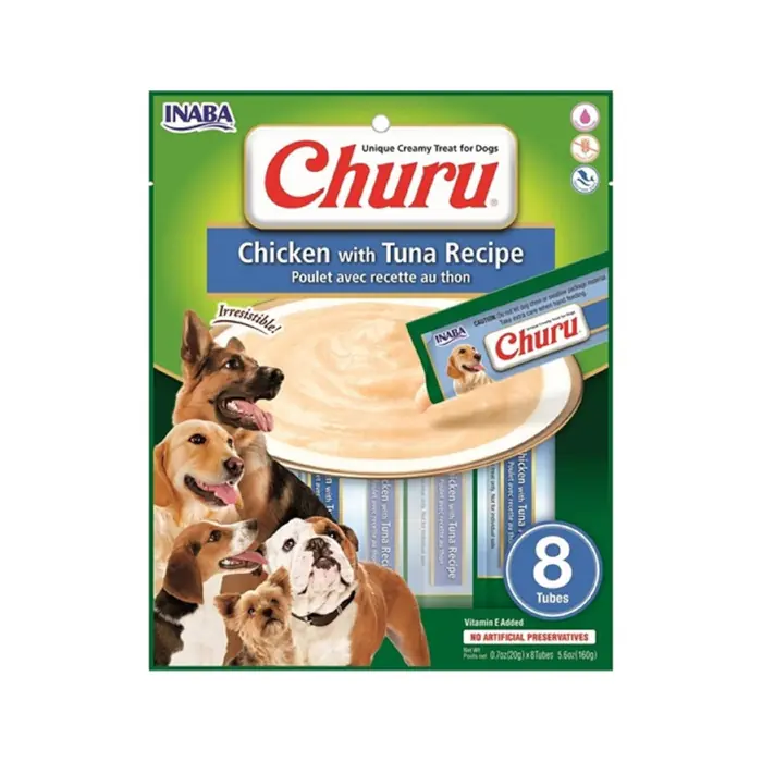 Inaba Ciao Churu Ton Balıklı ve Tavuklu Tamamlayacı Köpek Ödül Maması 8x20gr