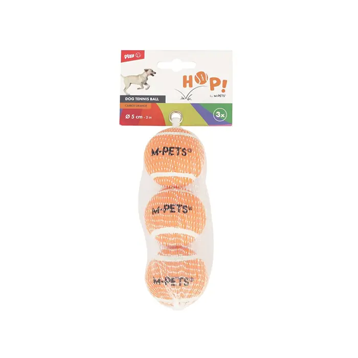 M-Pets Hop Tenis Topu Turuncu 5cm 3lü Set