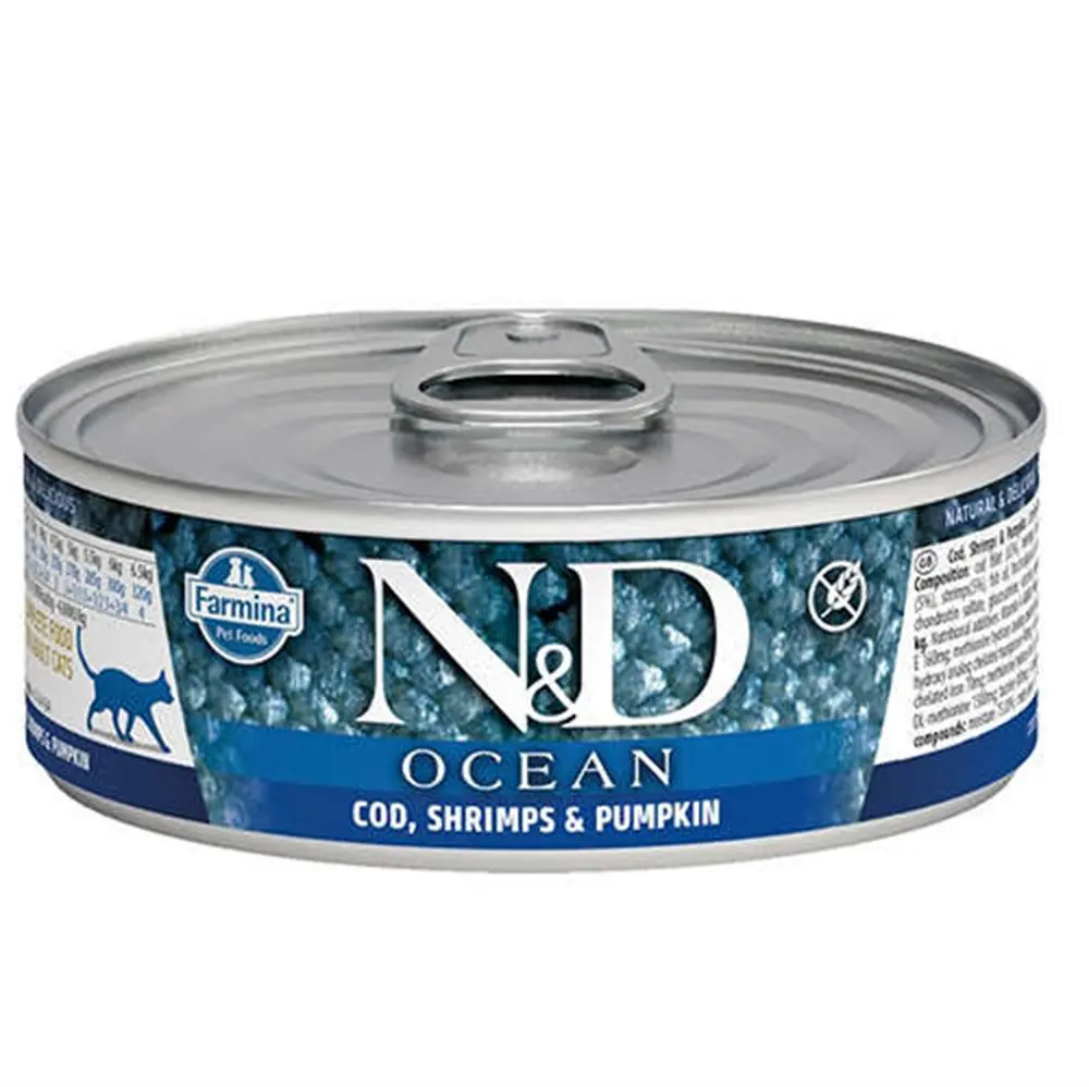 N&D Ocean Pumpkin Balkabaklı Morina Balığı ve Karidesli Yavru Kedi Konservesi 80 gr