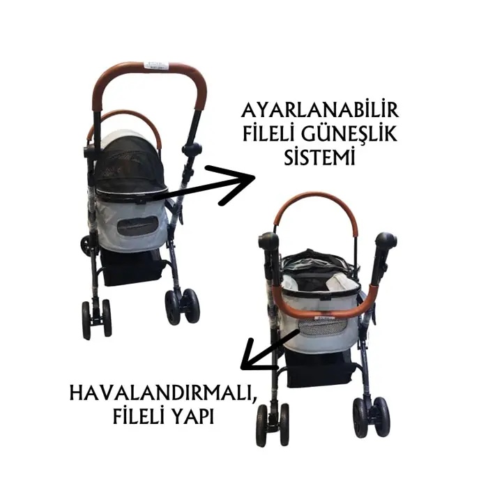 Tommy Evcil Hayvan Taşıma Puseti 76,5x48x99cm Gri