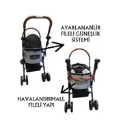 Tommy Evcil Hayvan Taşıma Puseti 76,5x48x99cm Gri 2