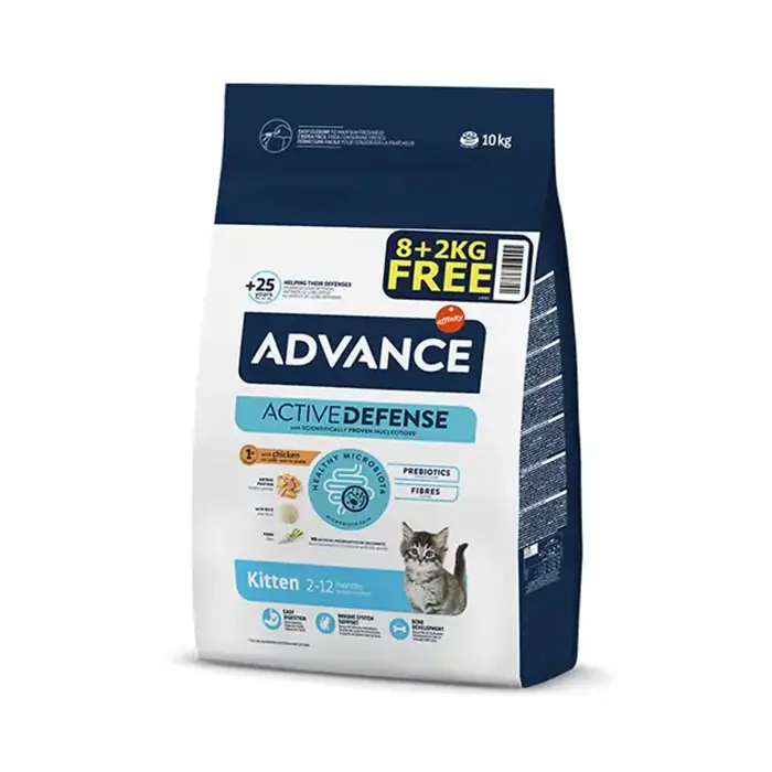 Advance Tavuklu Pirinçli Yavru Kedi Maması 8+2 Kg Bonus Paket